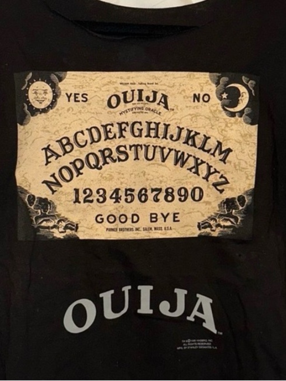 Women’s Vintage Black Ouija Board Graphic T-Shirt, Size Small